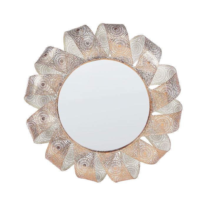 Wall Mirror 54cm White with Copper
