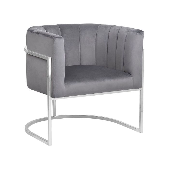 Velvet Armchair Grey LARVIK