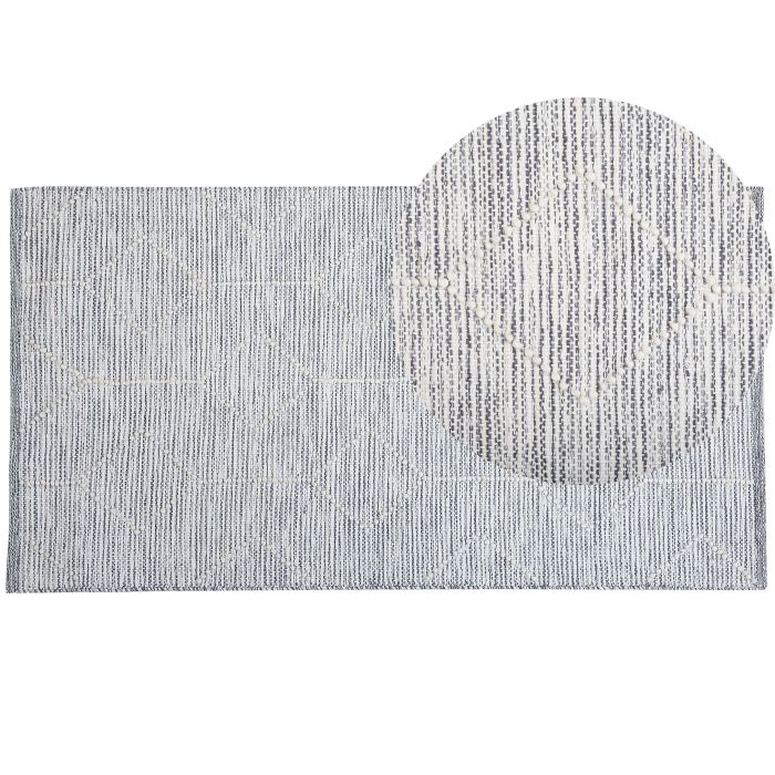 Area Rug Grey with Beige 80x150cm