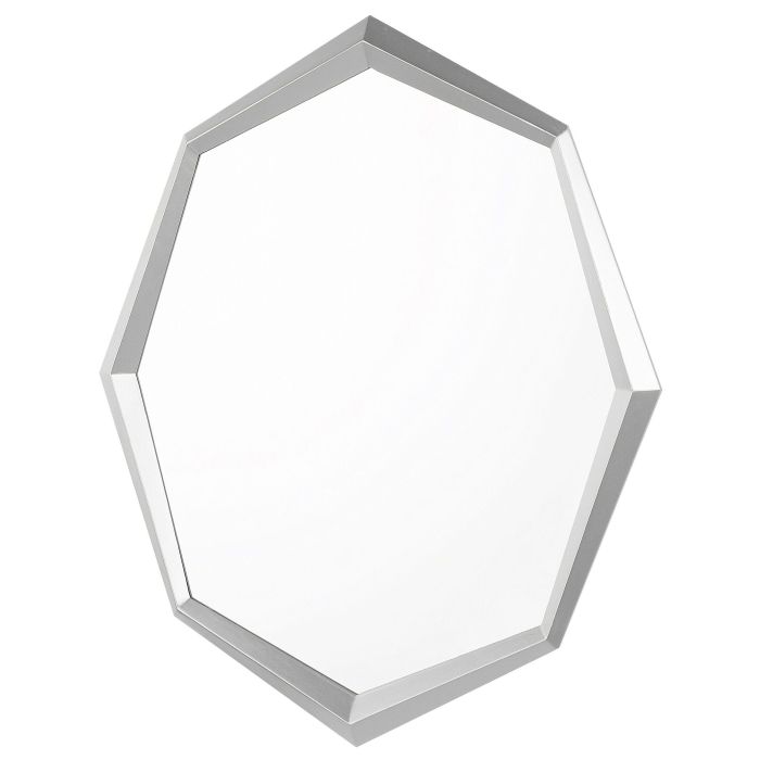 Octagonal Wall Mirror 91x66cm Silver