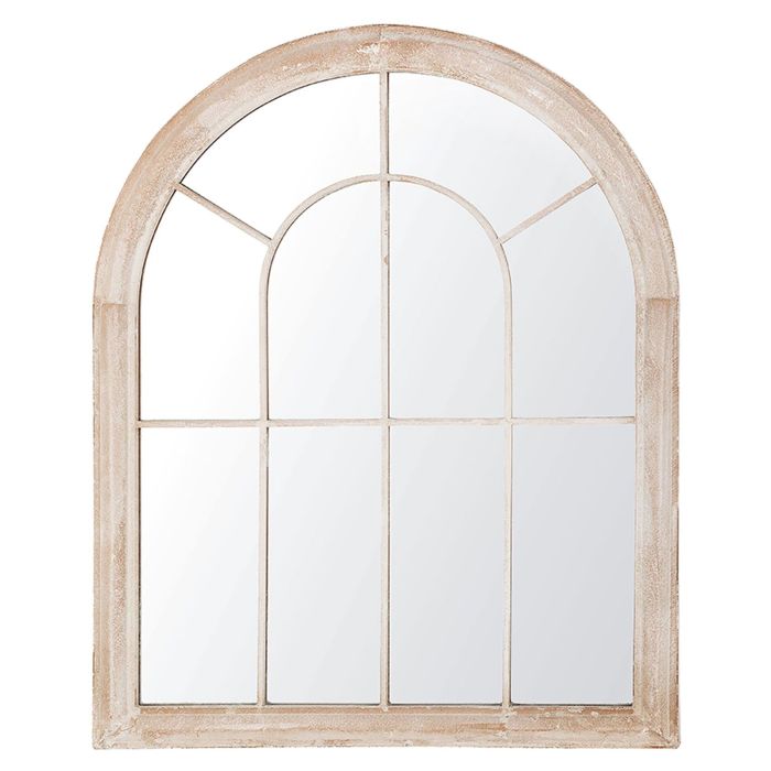 Metal Window Wall Mirror 69x88cm Beige
