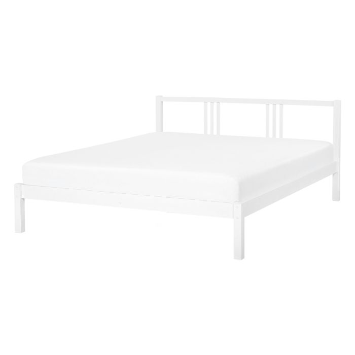 Wooden EU Double Size Bed White VANNES