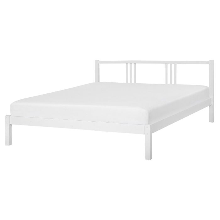 Wooden EU King Size Bed White VANNES