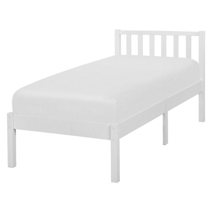 Wooden EU Single Size Bed White FLORAC