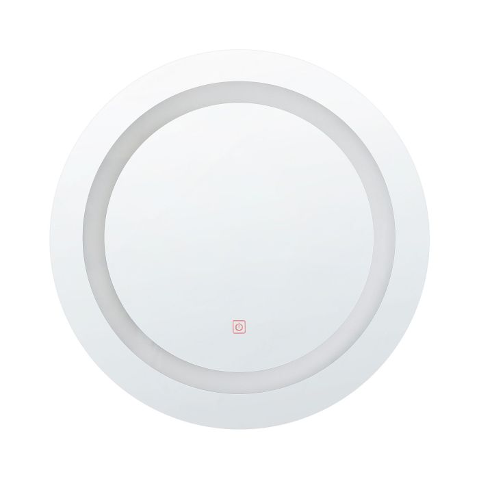 Round LED Wall Mirror 58cm Silver