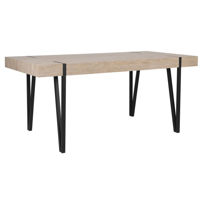 Dining Table 150 x 90 cm Light Wood with Black ADENA