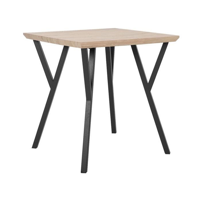 Dining Table 70 x 70 cm Light Wood with Black BRAVO