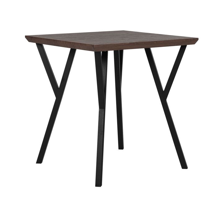 Dining Table 70 x 70 cm Dark Wood with Black BRAVO