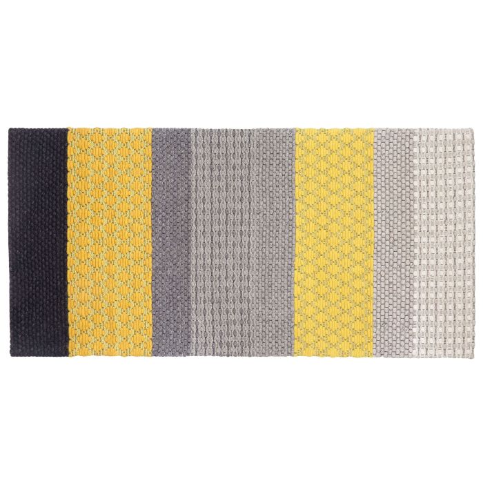 Wool Area Rug 80x150cm Yellow and Grey
