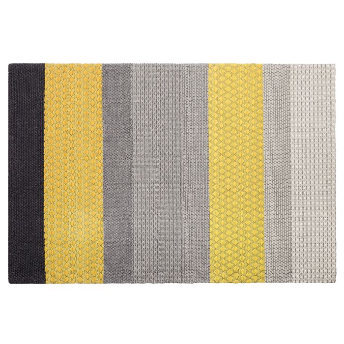 Wool Area Rug 140x200cm Yellow and Grey