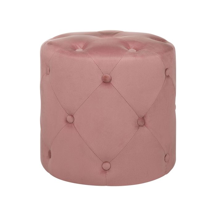Velvet Pouffe Pink COROLLA