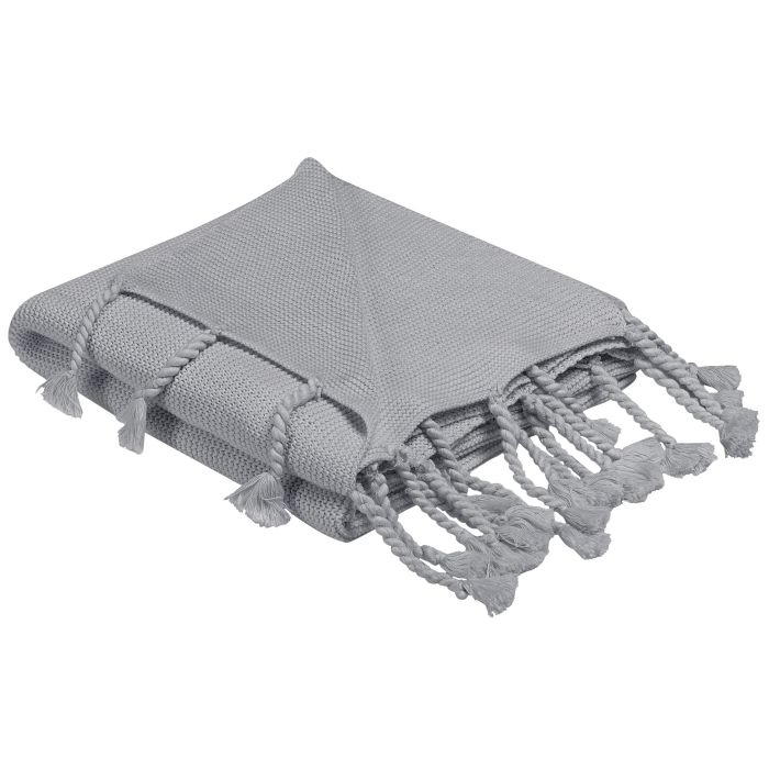 Cotton Blanket 125 x 150 cm Light Grey NAZILLI