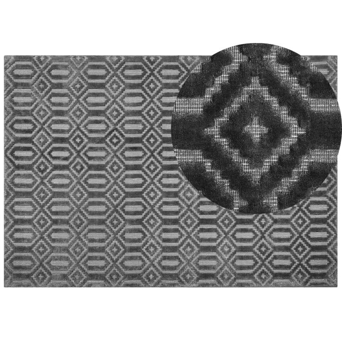 Viscose Rug 160x230cm Dark Grey