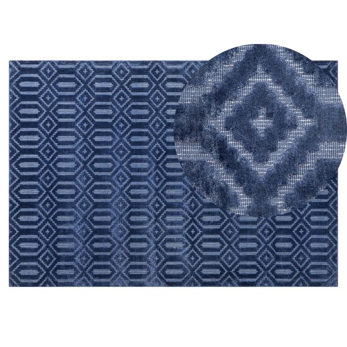 Viscose Rug 140x200cm Navy Blue