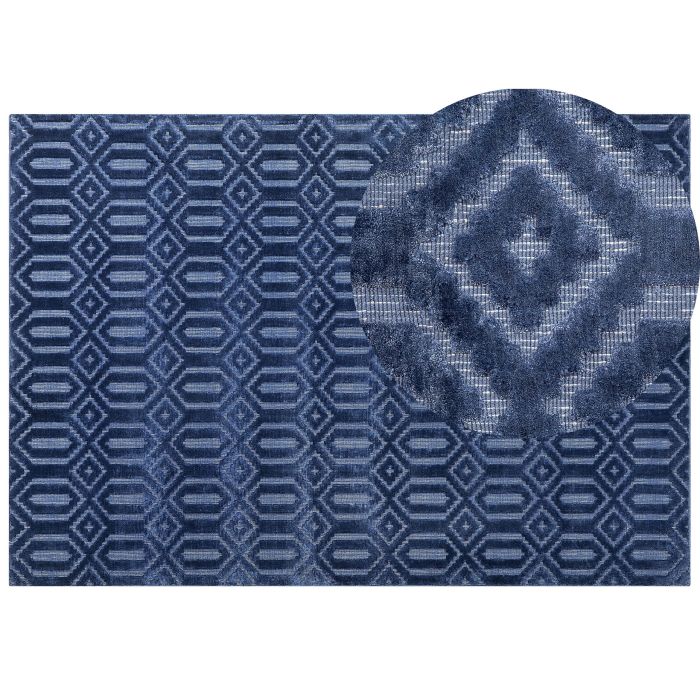 Viscose Rug 160x230cm Navy Blue