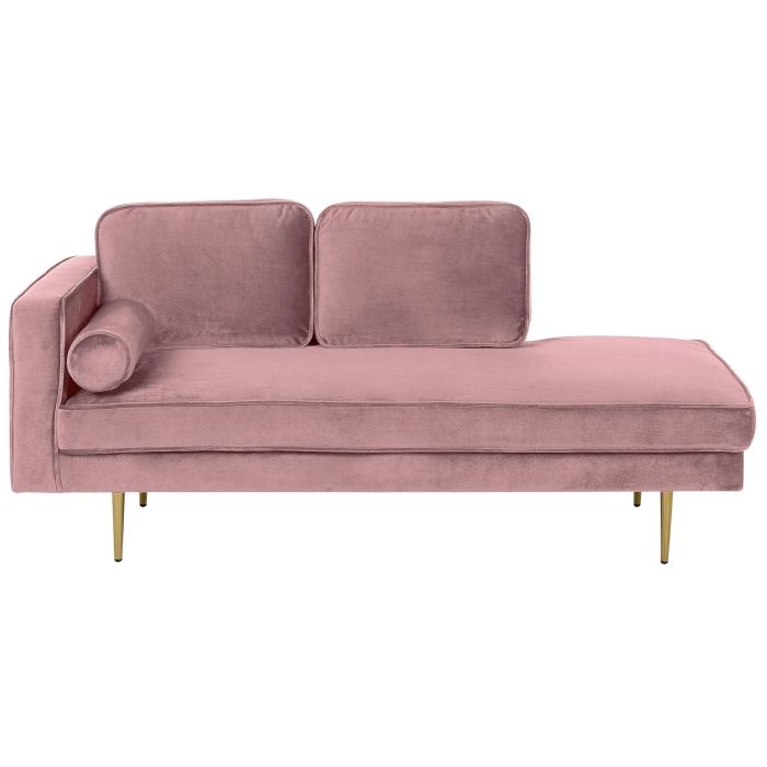 Left Hand Velvet Chaise Lounge Pink MIRAMAS