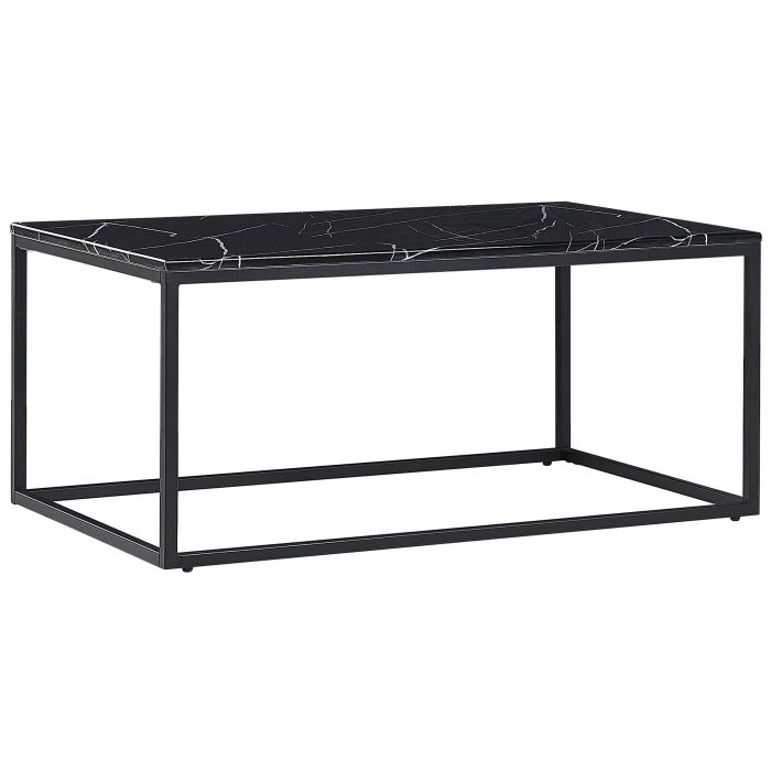Marble Effect Coffee Table Black DELANO