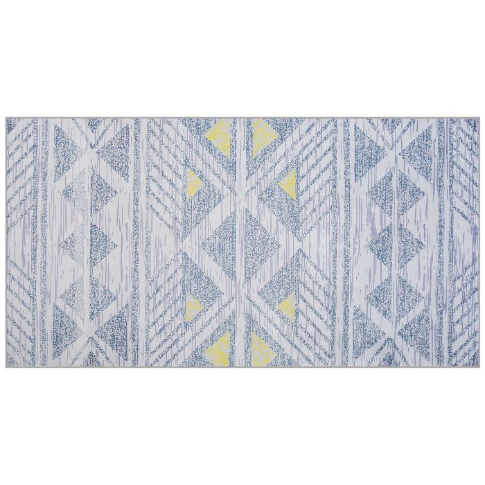 Area Rug 80x150cm Grey with Yellow