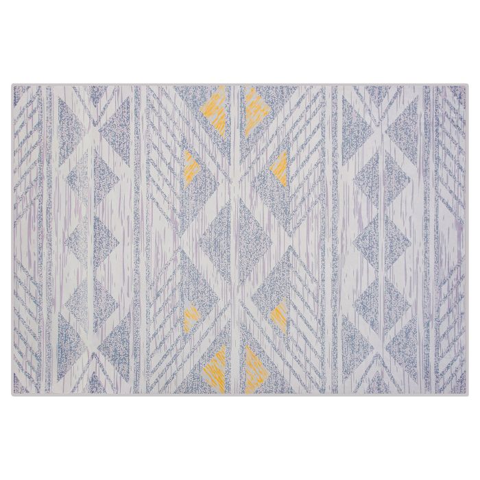 Area Rug 140x200cm Grey with Yellow