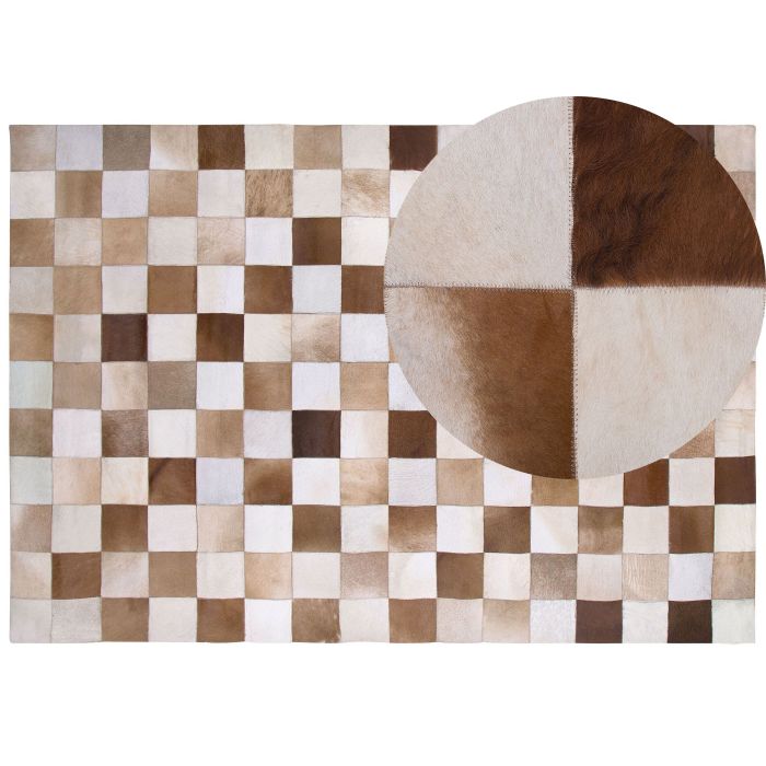 Cowhide Area Rug Brown and Beige 160x230cm