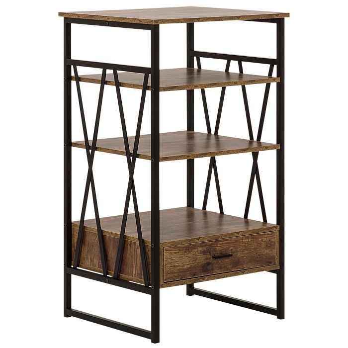 3 Tier Bookshelf Dark Wood KEENE