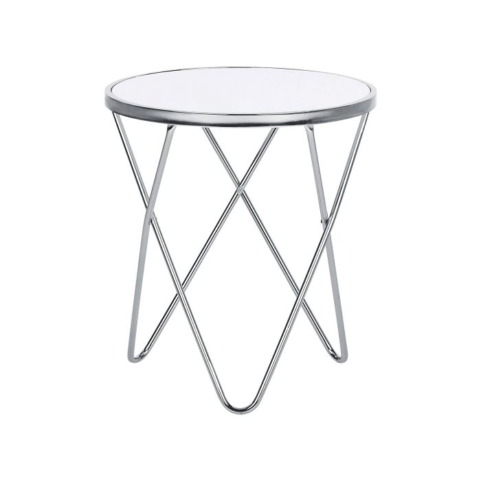 Side Table White with Silver MERIDIAN II