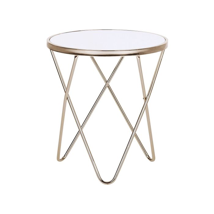 Side Table White with Gold MERIDIAN II