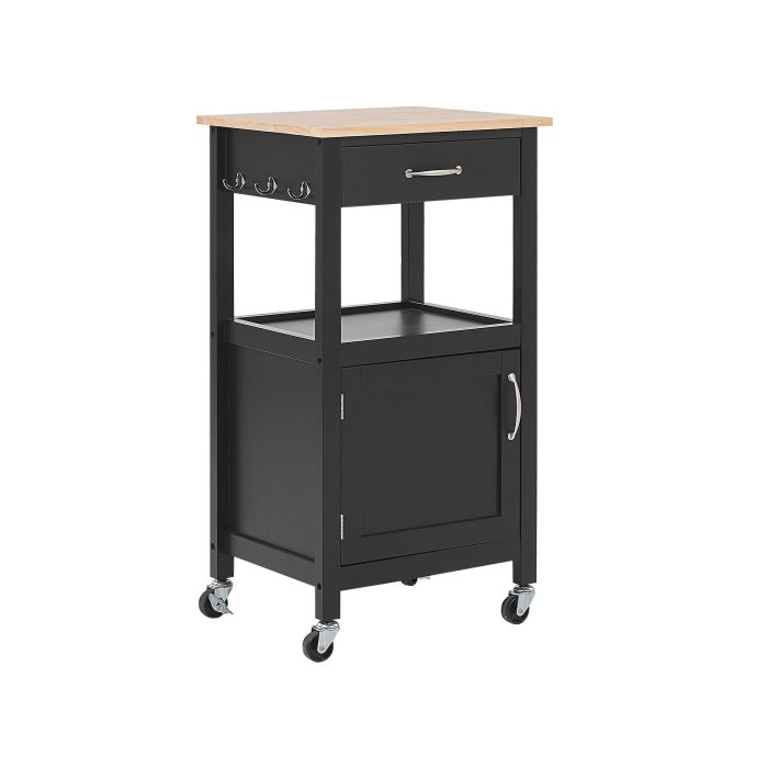 Kitchen Storage Trolley Black SIENA