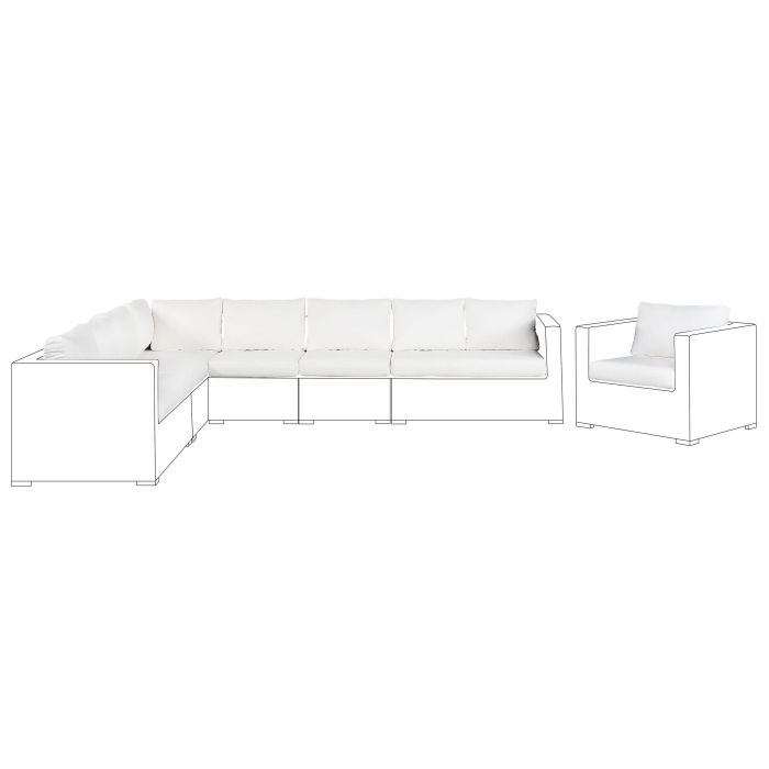 Cushion Covers Set for XXL Garden Set Off-White