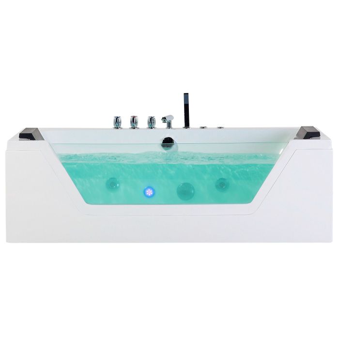 Whirlpool Bath with LED 1530 mm White SAMANA