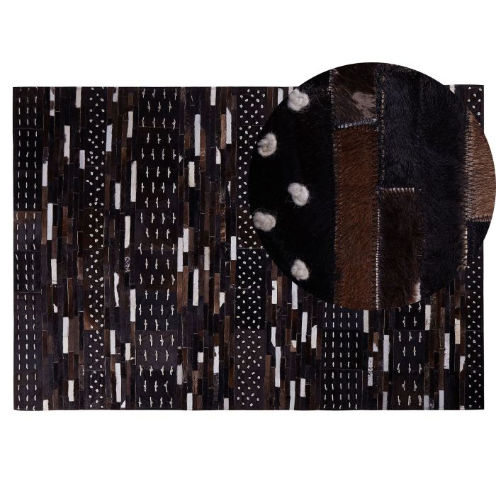 Cowhide Area Rug 140x200cm Brown