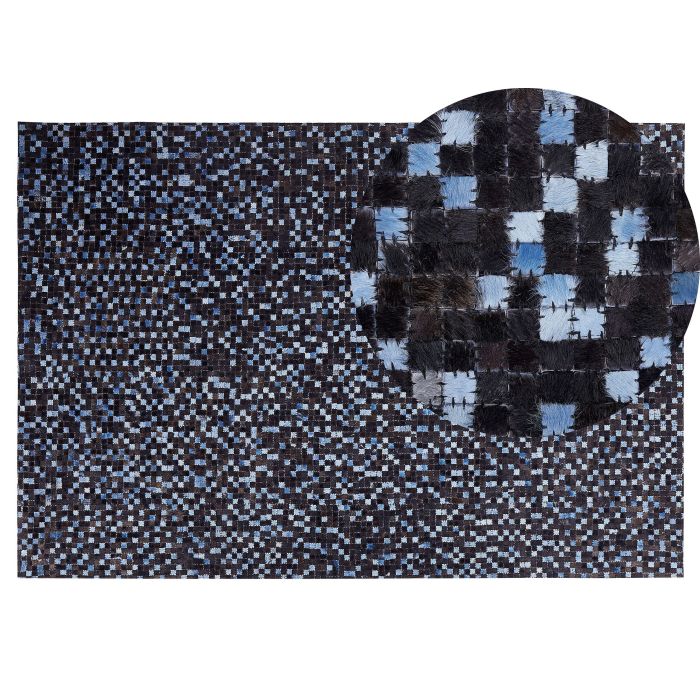 Cowhide Area Rug 140x200cm Brown and Blue