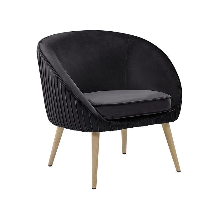 Velvet Armchair Black TROMSO