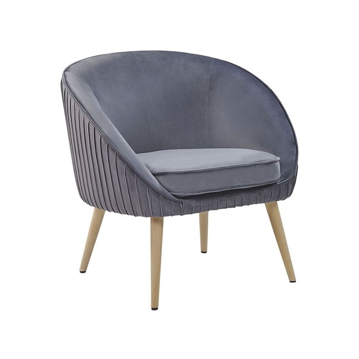 Velvet Armchair Grey TROMSO