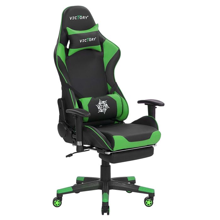 Gaming Chair Black with Green VICTORY