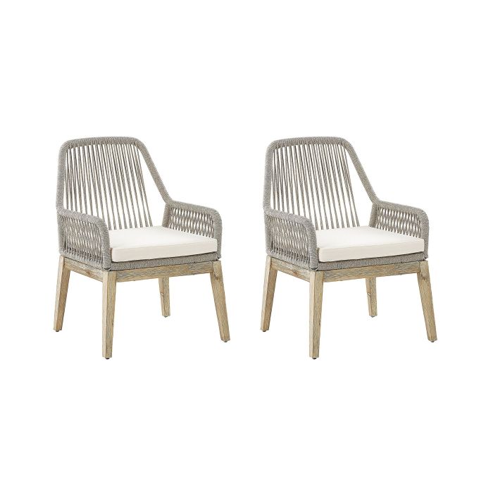 Set of 2 Garden Chairs Beige OLBIA