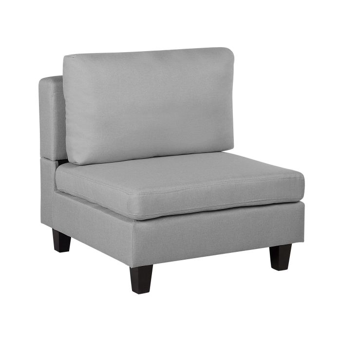 1-Seat Section Light Grey Fabric Upholstered Armchair Module Piece 