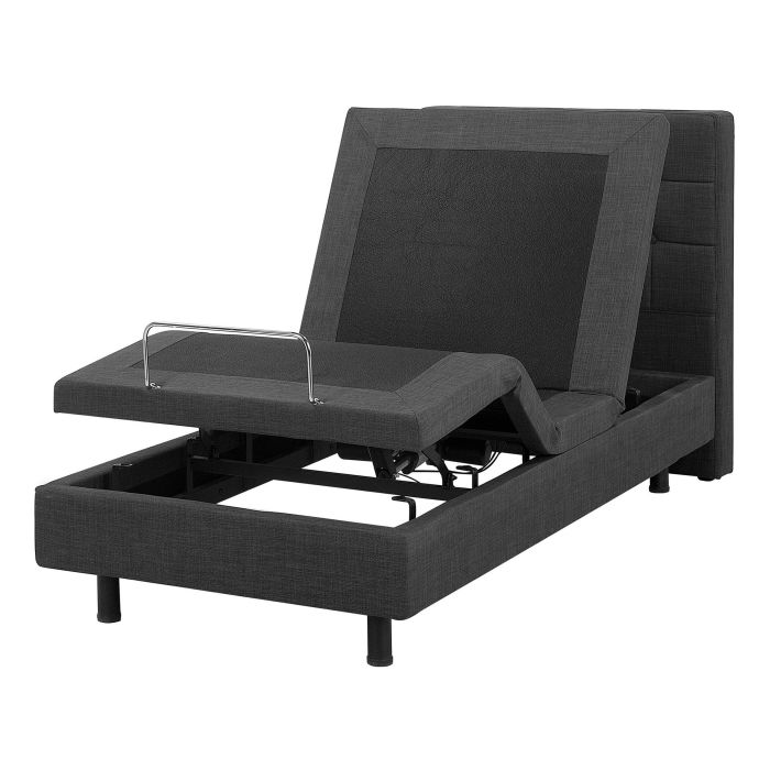 Fabric EU Small Single Adjustable Bed Grey DUKE