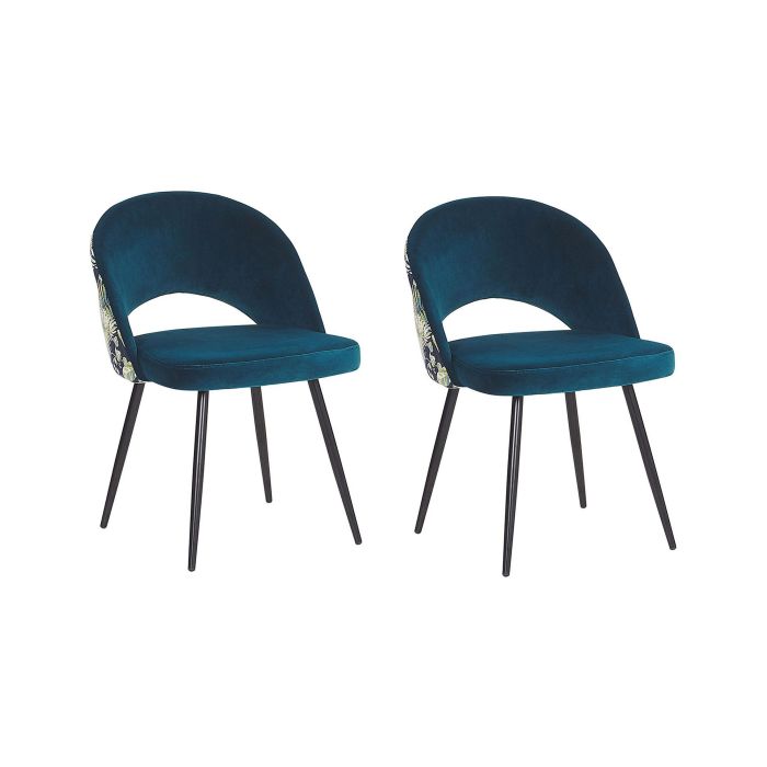 Set of 2 Velvet Dining Chairs Blue VIVIAN