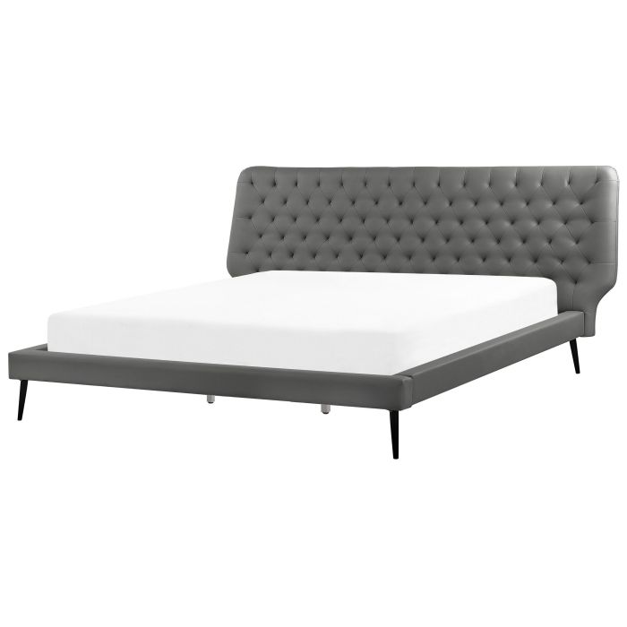 Faux Leather EU Super King Size Bed Grey ESSONNE