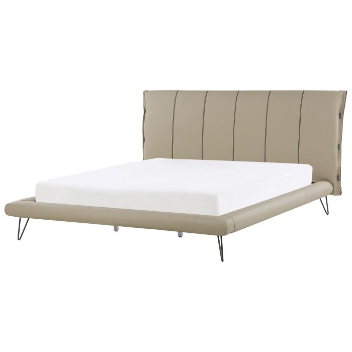 Faux Leather EU Super King Size Bed Beige BETIN