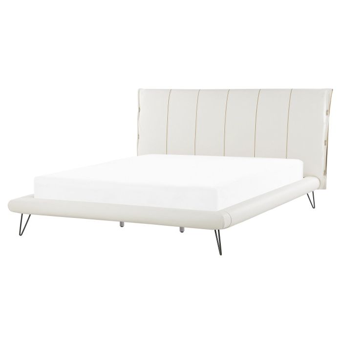 Faux Leather EU King Size Bed White BETIN