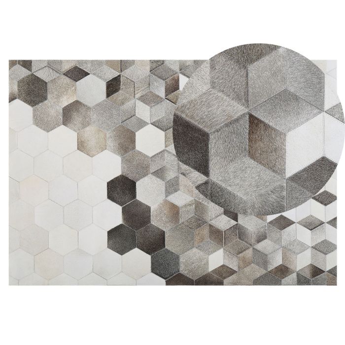 Cowhide Area Rug 140x200cm Grey