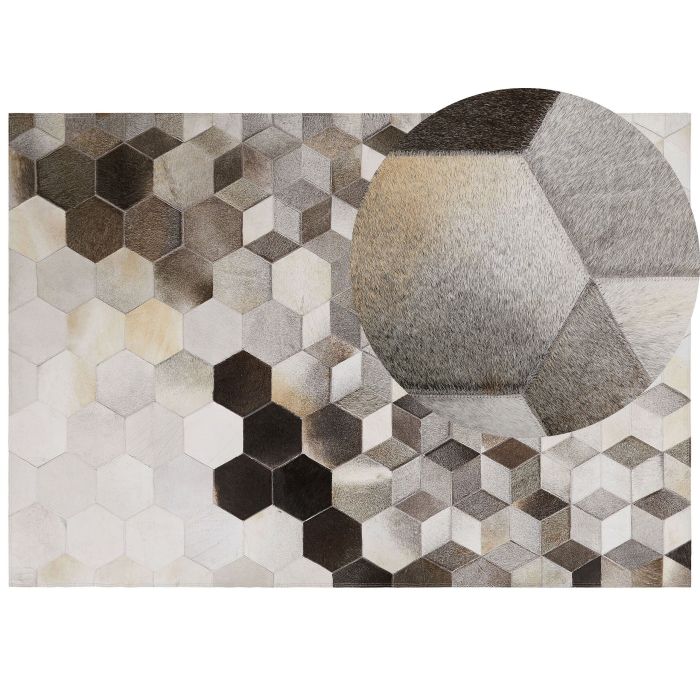 Cowhide Area Rug 160x230cm Grey