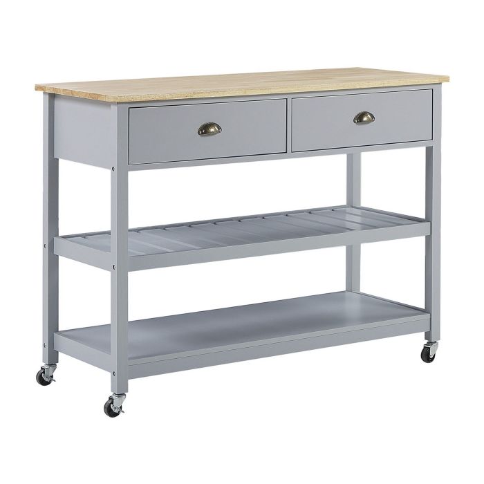 2 Drawer Kitchen Trolley Grey NAVARINO