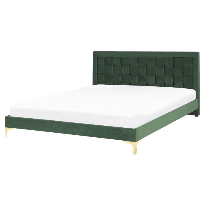 Velvet EU King Size Bed Green LIMOUX