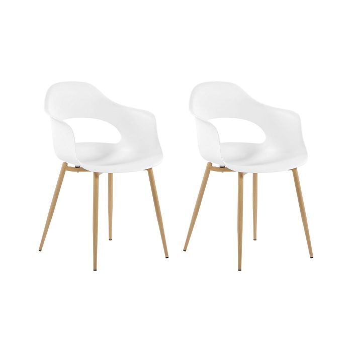 Set of 2 Dining Chairs White UTICA
