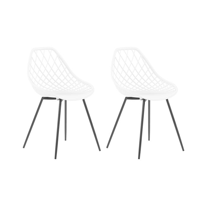 Set of 2 Dining Chairs White CANTON