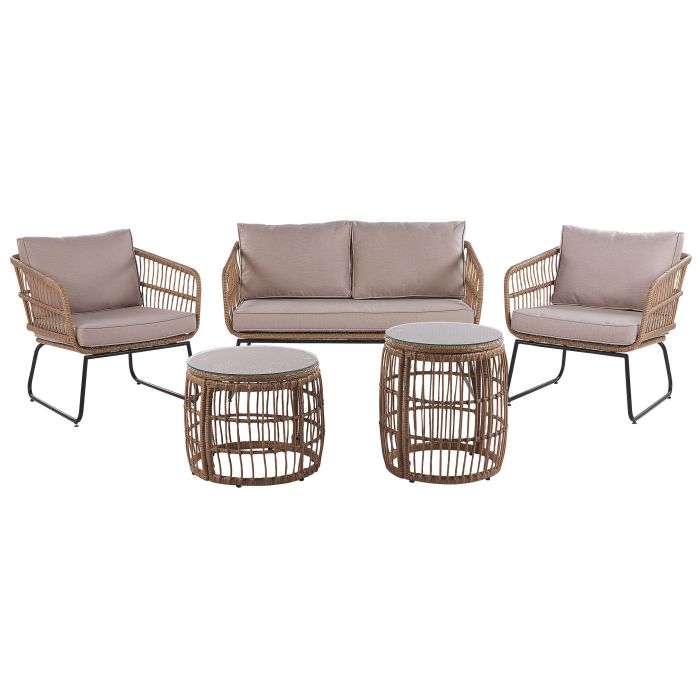 4 Seater Garden Sofa Set Beige RAVELLO