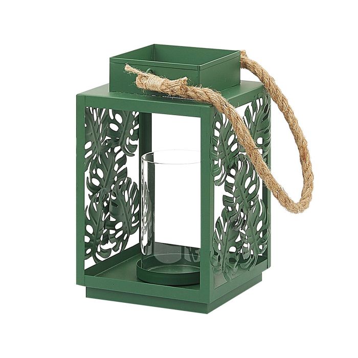Metal Candle Lantern 25 cm Green UNIMAK